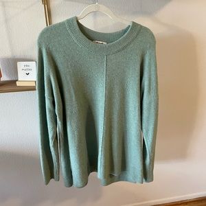 Madewell Women’s Smithe Pullover Sweater in Coziest Yarn Heather Sage Green